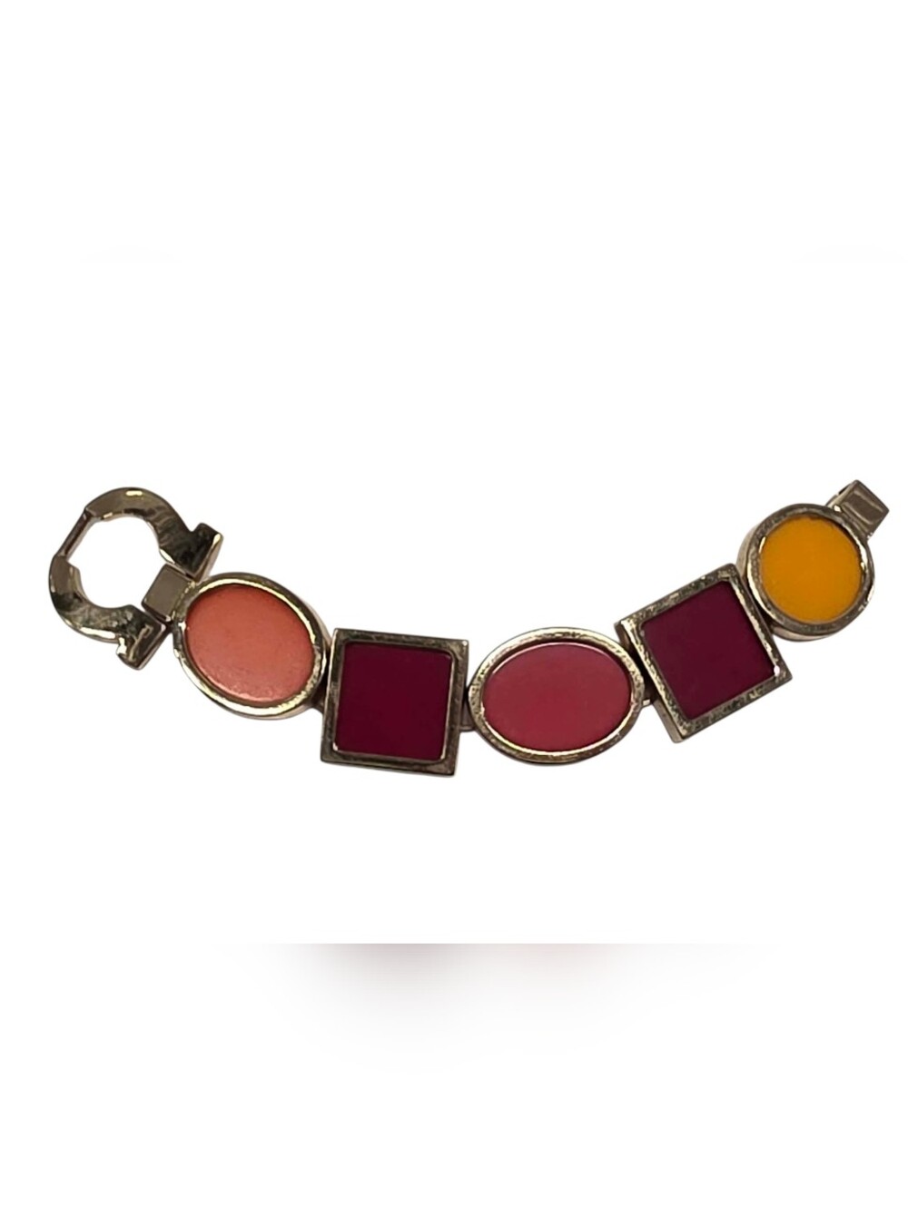 Rare Vintage Ferragamo Geometric Enamel Bracelet - Vibrant‎ Colors